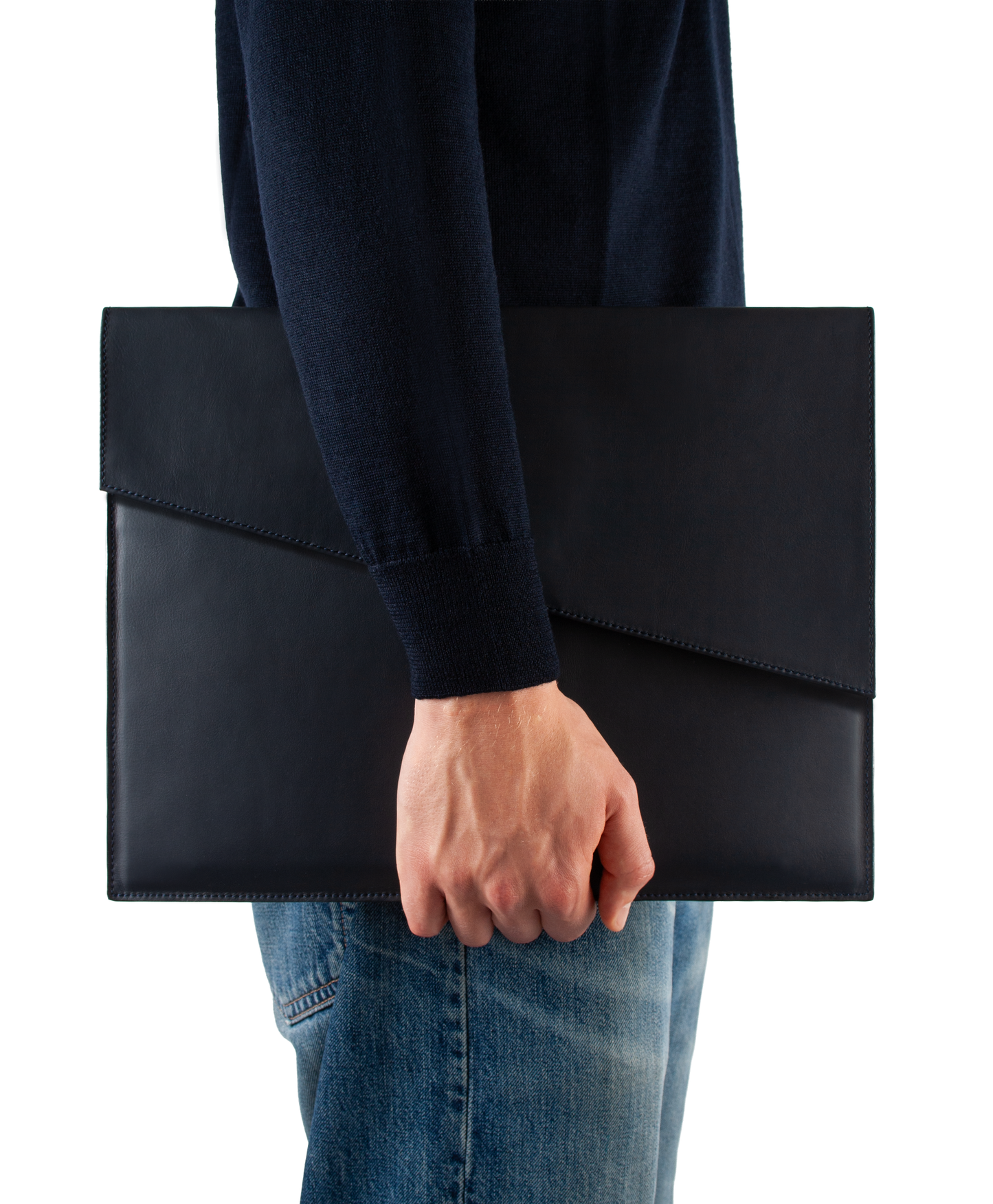 Laptop Leather Bag Navy