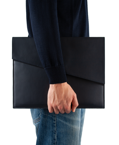 Laptop Leather Bag Navy